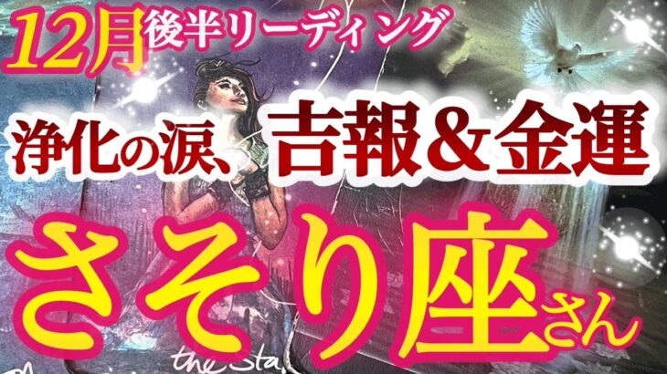 さそり座12月後半【棚ぼた金運！嬉し涙は浄化の涙の後にやって来る】冬至デトックスで今年の厄を落とす　蠍座　１２月運勢 タロットリーディング