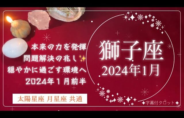 ［獅子座］💎2024年1月前半💎カードたちが一貫して「問題解決」を示唆😳‼️安心安全な場所へ進んでいく🍀✨