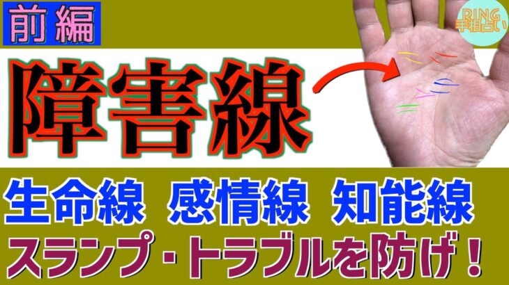 【障害線：前編🤲】生命線・感情線・知能線に入る障害線！意味・判断基準徹底解説！！鑑定歴22年占い師の手相勉強会第44回。#公式ラインで手相募集中 #手相