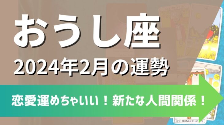 牡牛座さん♉2月の運勢✨恋愛運めっちゃいい！！信頼できる人との出会い！新たな人間関係が広がる！【1ヶ月間のテーマ・全体/仕事/恋愛運・アドバイス】タロット占い