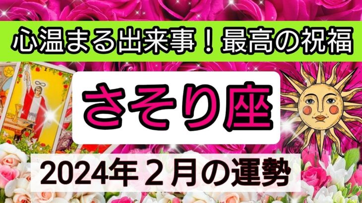 蠍座【2024年2月の運勢】💕心温まる出来事！最高の祝福👑幸せを呼び込む！開運リーディング🌟