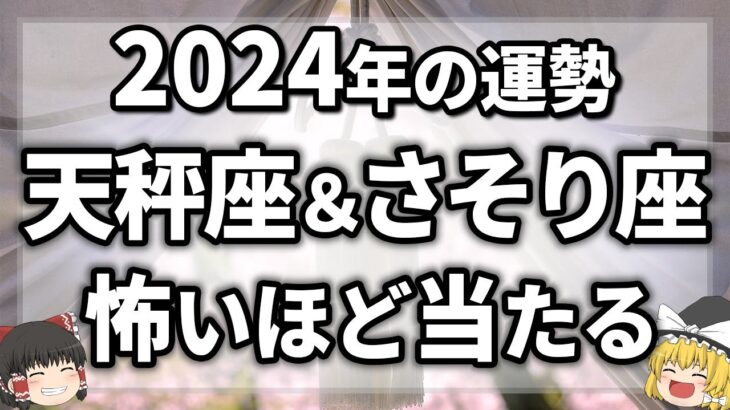 【2024年の運勢占ってみた】今年に起きることが凄すぎました！天秤座＆さそり座の運勢、金運、仕事運、恋愛運、全体運【ゆっくり解説】