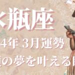 【みずがめ座】2024年3月運勢　もう勢いが止まらない！念願の夢を叶える瞬間が訪れます🌈努力は裏切らない、チャンスを掴むときです【水瓶座 ３月】【タロット】