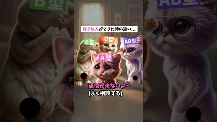 血液型あるある【好きな人ができた時の違い編】#血液型 #o型あるある #a型あるある #b型あるある #ab型あるある