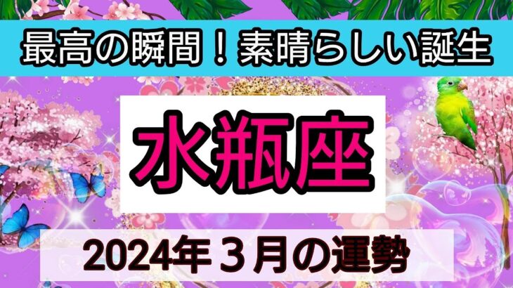 水瓶座【2024年３月】💕最高の瞬間！素晴らしい誕生👑幸せを呼び込む！開運リーディング🌟