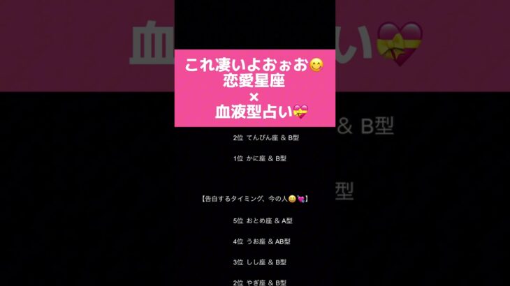 これ凄いよおぉお😋恋愛星座×血液型占い💝#占い #恋愛占い #恋占い #星座占い #星座 #血液型占い #血液型 #恋愛 #恋 #shorts