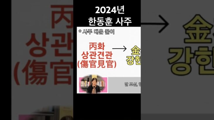 2024년 한동훈 전 장관의 운세와 앞으로의 행보 #사주풀이 #2024년운세