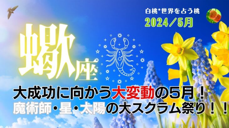 蠍座♏2024年5月★大成功に向かう大変動の5月！魔術師・星・太陽の大スクラム祭り！！