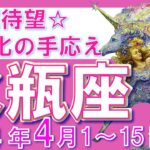 【水瓶座♒】2024年4月1日～4月15日🌈超期待☆評価を得るとき🌟自分に自信をもって進んでください🦄【恋愛 仕事 人間関係】【星占い タロット占い 水瓶座 みずがめ座】【2024年 4月】