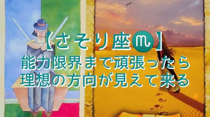 【さそり座♏】能力限界まで頑張ったら　理想の方向が見えて来る