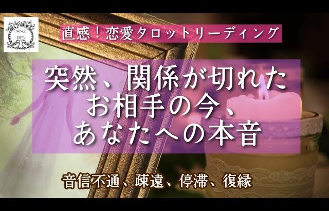 【タロット】突然、関係が切れたお相手の今、あなたへの本音🔮音信不通、疎遠、停滞、直感！復縁、恋愛タロットリーディング