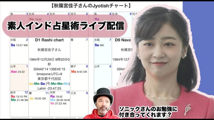 ライブ配信：鹿子をインド占星術で