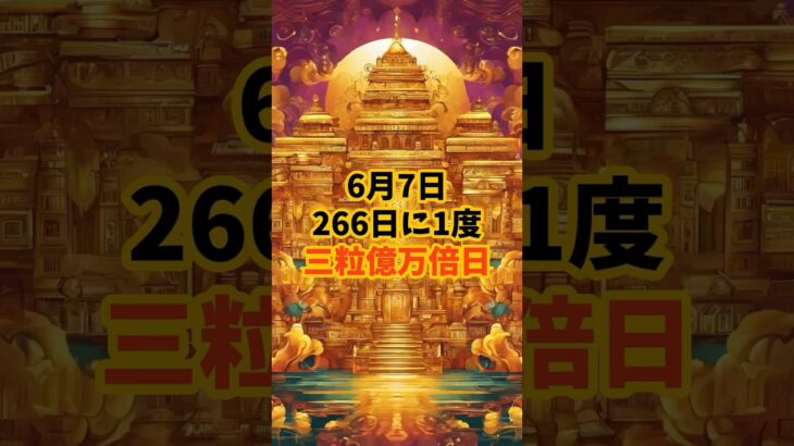 6月7日！ 266日に一度！三粒億万倍日 #金運 #運 #大金 #開運 #幸運 #財運 #手相 #占い #shorts