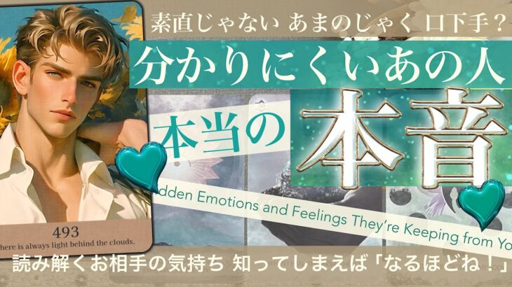 【あなたに言えない本当の気持ち】実はあの時本音を話してた！⭐️ある意味お相手の取説⭐️【分かりにくいあの人の本音】タロット占い 恋愛　No.493