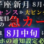 【必ず8月13日迄に見て下さい‼️】獅子座新月⭐️人生の岐路が迫る、大チャンスか否か‼️