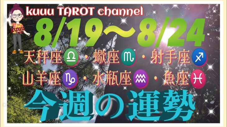 どうなる⁉️【8/19〜8/24週間リーディング】天秤座♎️蠍座♏️射手座♐️山羊座♑️水瓶座♒️魚座♓️#2024 #星座別 #タロット占い