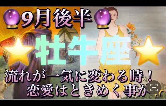 牡牛座♉️さん⭐️9月後半の運勢🔮流れが一気に変わる時‼️恋愛はときめく事があるかも✨タロット占い⭐️