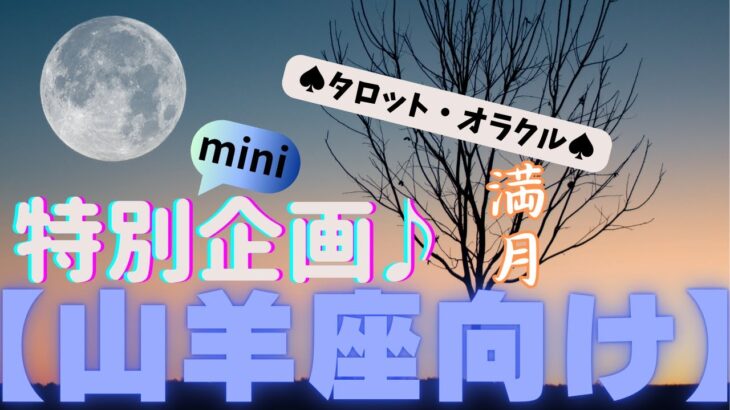 🙏💫【やぎ座♑さん】特別企画♪🔮✨《満月リーディング》✨⭕見た時がタイミング♠タロットカードリーディング♥オラクルカードリーディングもあり😀💫山羊座運勢