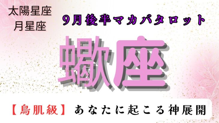 【鳥肌級‼️】あなたに起こる神展開✨　蠍座　9月後半マカバタロット占い　#マカバ #タロット #タロット占い #恋愛 #スピリチュアルタロット