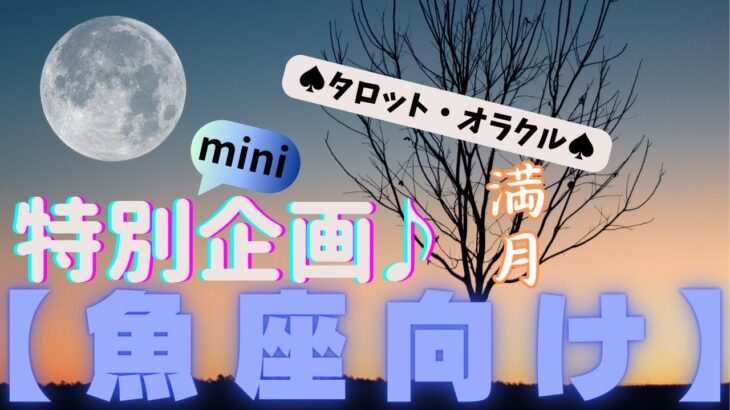 🙏💫【うお座♓さん】特別企画♪🔮✨《満月リーディング》✨⭕見た時がタイミング♠タロットカードリーディング♥オラクルカードリーディングもあり😀💫魚座運勢