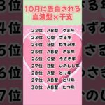 【恋愛占い】10月に告白される血液型ｘ干支ランキング