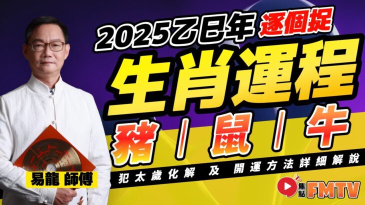 【豬🐷、鼠🐭、牛🐮】易龍師傅預測2025蛇年十二生肖運勢︱2025犯太歲、人緣運、財運、事業運、姻緣運生肖詳講《#易龍知玄機︱第370集》CC字幕︱流年運程︱生肖運勢︱蛇年運程︱FMTV