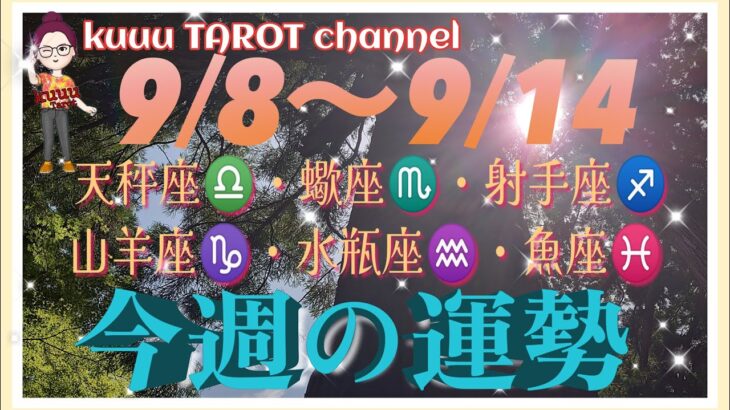 どうなる⁉️【9/8〜9/14週間リーディング】天秤座♎️蠍座♏️射手座♐️山羊座♑️水瓶座♒️魚座♓️#2024 #星座別 #タロット占い