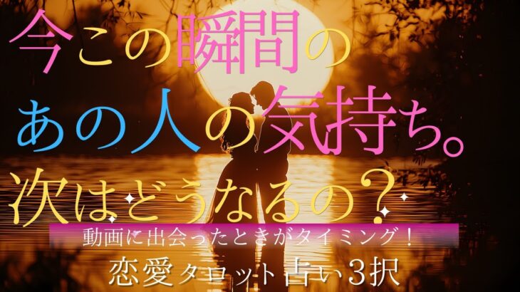 【恋愛タロット占い3択】今この瞬間のあの人の気持ち。次はどうなるの？✨怖いほど当たる😄✨✨✨🌈✨🍃🌺✨✨✨