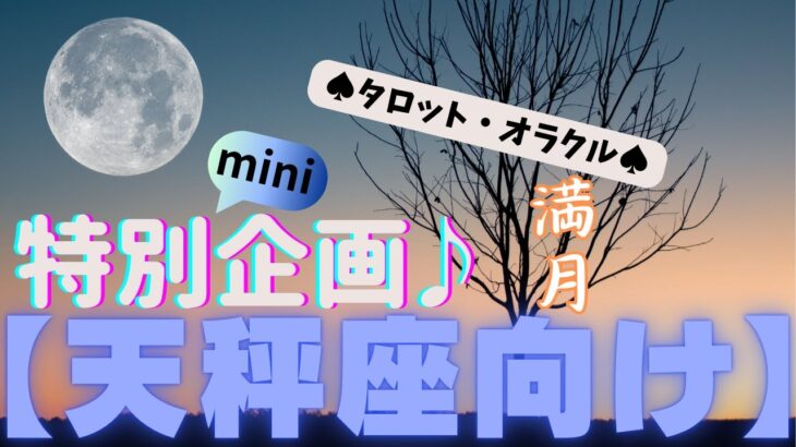 🙏💫【てんびん座♎さん】特別企画♪🔮✨《満月リーディング》✨⭕見た時がタイミング♠タロットカードリーディング♥オラクルカードリーディングもあり😀💫天秤座運勢