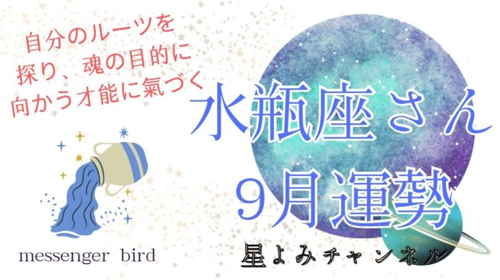 水瓶座♒︎さん9月運勢🌏🫧✨自分のルーツを探り魂の目的に向かうための才能に氣づく💛💚