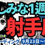 【射手座】♐️2024年9月23日の週♐️挑戦の数だけ、豊かさがある。突っ込んで正解。楽しみな１週間。タロット占い。りゅうぎんタロット。いて座