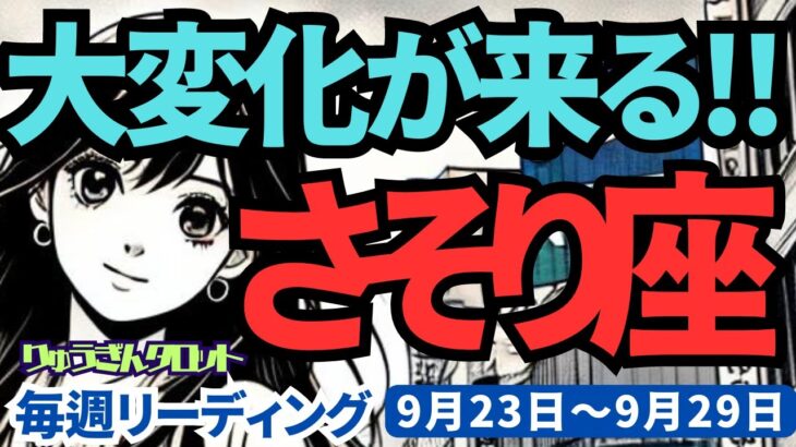 【蠍座】♏️2024年9月23日の週♏️大変化が来る。いろいろあっても心配無用。思い通りになる。タロットリーディング