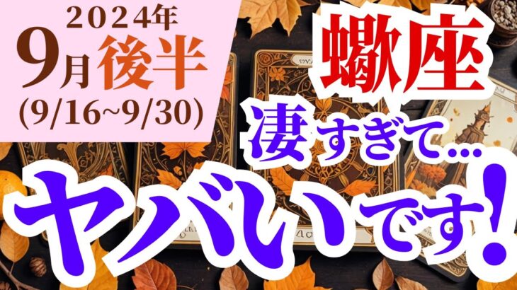 【蠍座】2024年9月後半さそり座のタロットでわかる運勢～凄すぎて…ヤバいです！～