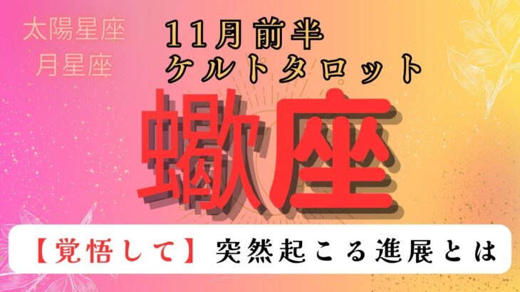 【覚悟して🥹】突然起こる進展とは　蠍座　11月前半ケルトタロット占い#星座 #星座占い #タロット#ケルト#恋愛