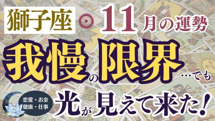 【獅子座さん】2024年11月の「しし座」の星読みとタロット鑑定は？〜我慢の限界…でも光が見えて来た！〜