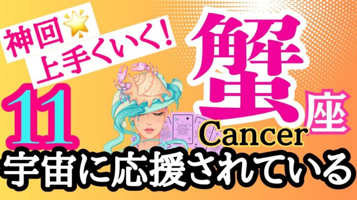 【蟹座⭐️11月】神回☆宇宙に応援されている！上手くいく☆ホッとできる【目醒めるカードリーディング.2024運勢】