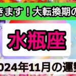 水瓶座【2024年11月の運勢】今動きます！大転換期の到来💖神秘的メッセージ👑幸せを呼び込む！開運リーディング🌟