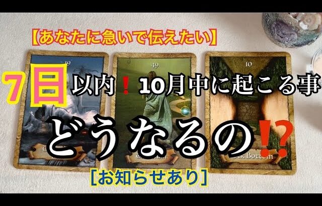 【緊急予報⚡️】あなたに急いで伝えたい✨7日以内に起こる事✨10月中にどうなる⁉️💓【ルノルマンカードリーディング占い】恐ろしいほど当たる😱