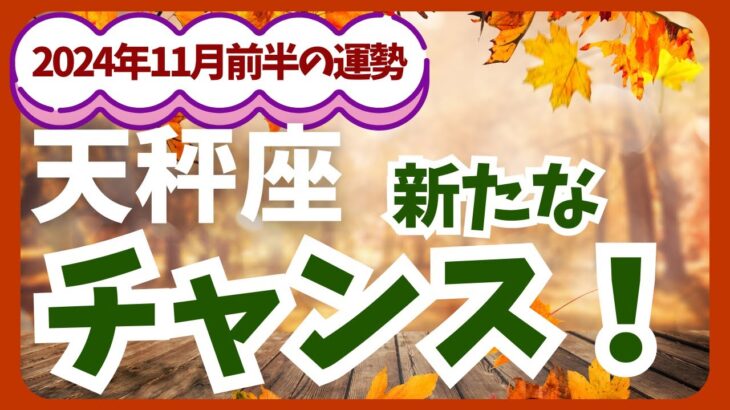 【天秤座】2024年11月前半のてんびん座の恋愛運・金運を占星術とタロットで占います。〜新たなチャンス！〜