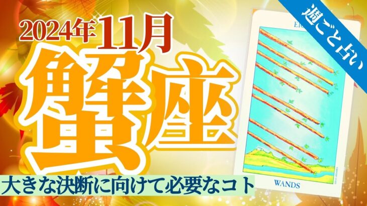 【蟹座11月】深く理解する。聞き上手になる。そうすれば大きな決断を支援する指導者、経験者、仲間に恵まれる❣️🎉 ✨🥳🎊🔮🧚2024タロット&オラクル《週ごと》