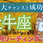 【牡牛座11月運勢🍁】大活躍！心躍るチャンスを掴んで金運急上昇💰仕事運・人間関係運・恋愛運・金運［タロット/オラクル/風水］