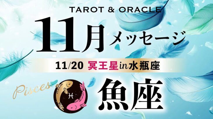 【魚座♓️11月】あなたは本当に美しい🕊️✨心地良さを最優先に！《土の時代のフィナーレ／今重要なメッセージ💌》