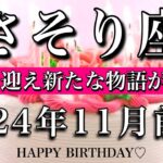 さそり座♏︎2024年11月前半 お誕生日おめでとうございます🎉㊗️辛い過去が完結を迎え新たな物語が始まる！　Scorpi tarot  reading