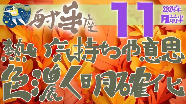 【射手座】2024年11月前半の運勢♐️〝熱い気持ちや強い意思が明確化して色濃くなっていく‼️反対の要素を上手に取り入れて均衡を意識してみるとGOOD⭐️〟仕事・人間関係のタロットリーディング🔮