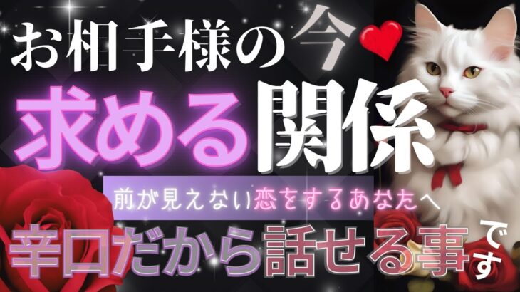 【的確🐱結果ガチ忖度なし‼️】今、お相手が求める関係【お相手様のお気持ち♦︎有料鑑定級♦︎】