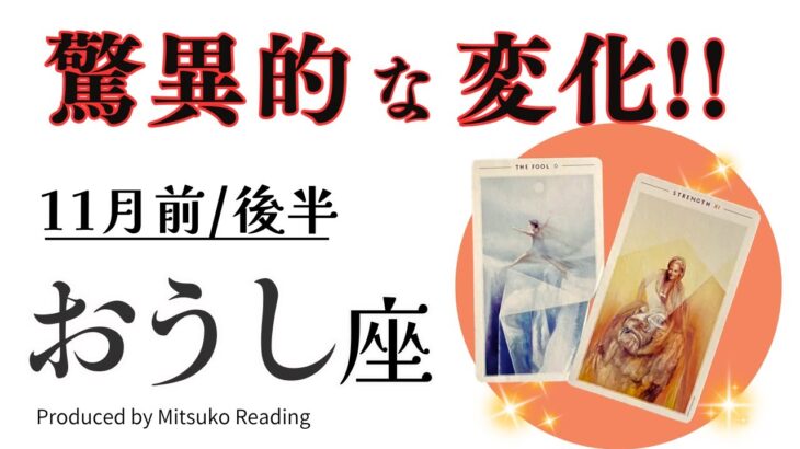 牡牛座11月【驚異的な変化】リニューアルの時期ですよ❗️見逃し厳禁で❗️前半後半仕事恋愛人間関係♉️【脱力系タロット占い】