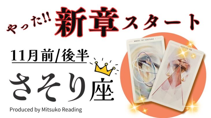 蠍座11月【転生みたいな新章スタート】期待してて❗️自己発見の旅に出て収穫を得る❗️さそり座11月タロット♏️【脱力系タロット占い】