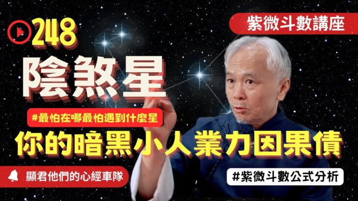 【紫微斗數】陰煞星最怕怎哪！最怕遇到什麼星？你的暗黑小人與業力因果債在哪裡？紫微斗數命盤完整分析！EP.248－顯君他們的心經車隊【CC字幕】