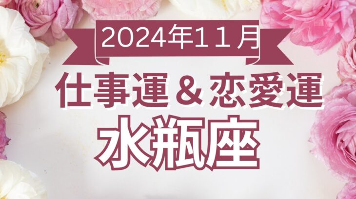 【水瓶座】みずがめ座🌈2024年11月💖の運勢✨✨✨仕事とお金・恋愛・パートナーシップ［未来視タロット占い］