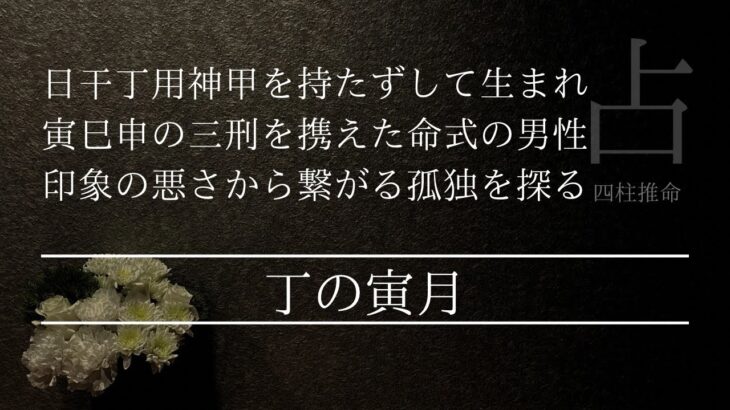 寅巳申の三刑を持って産まれた男性の孤独な人生